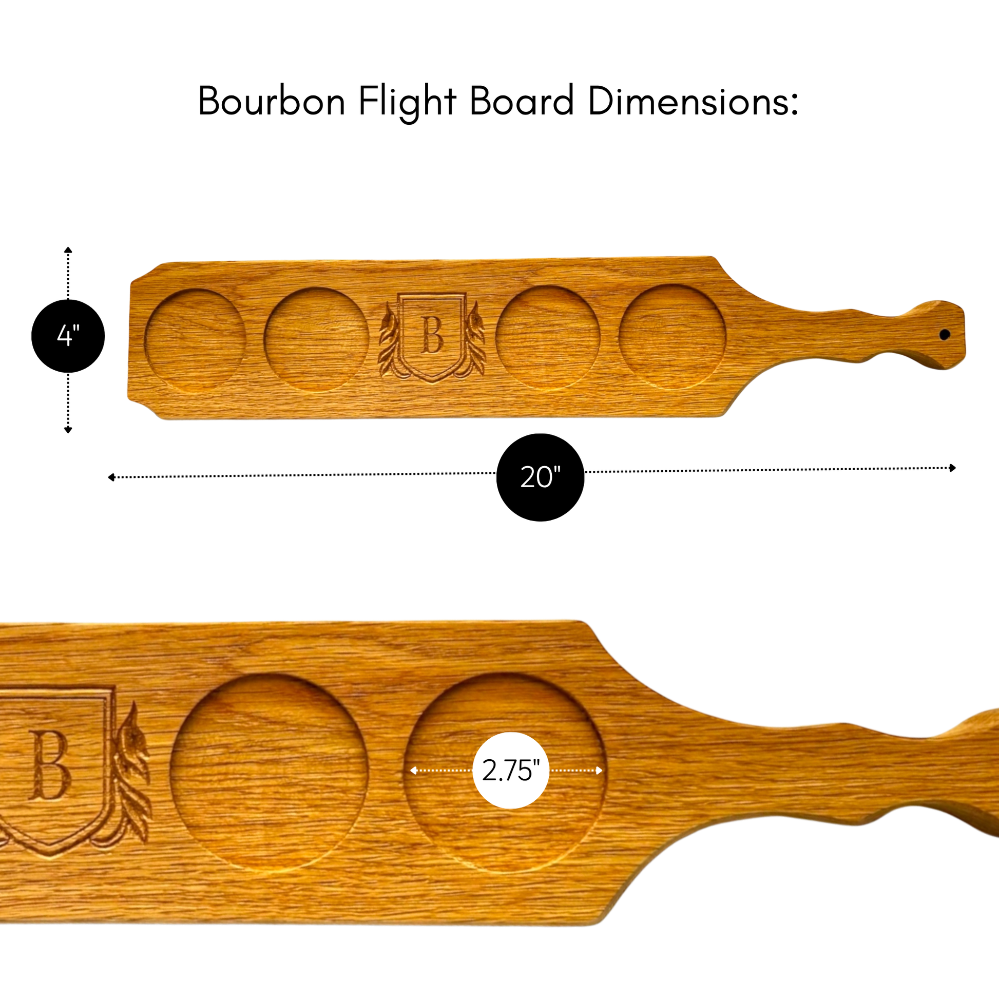 Bourbon Flight Board with Custom Engraving - Luigi's Wood Shop